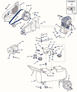Page A Diagram and Parts List for VA500004 1997 Campbell Hausfeld Compressor